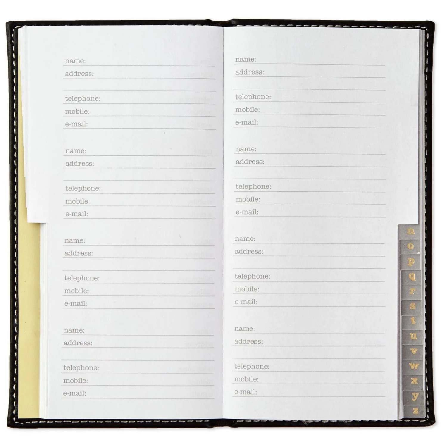 Hallmark Black Faux Leather Slim Address Book 2 Hallmark Black Faux Leather Slim Address Book - Image 2