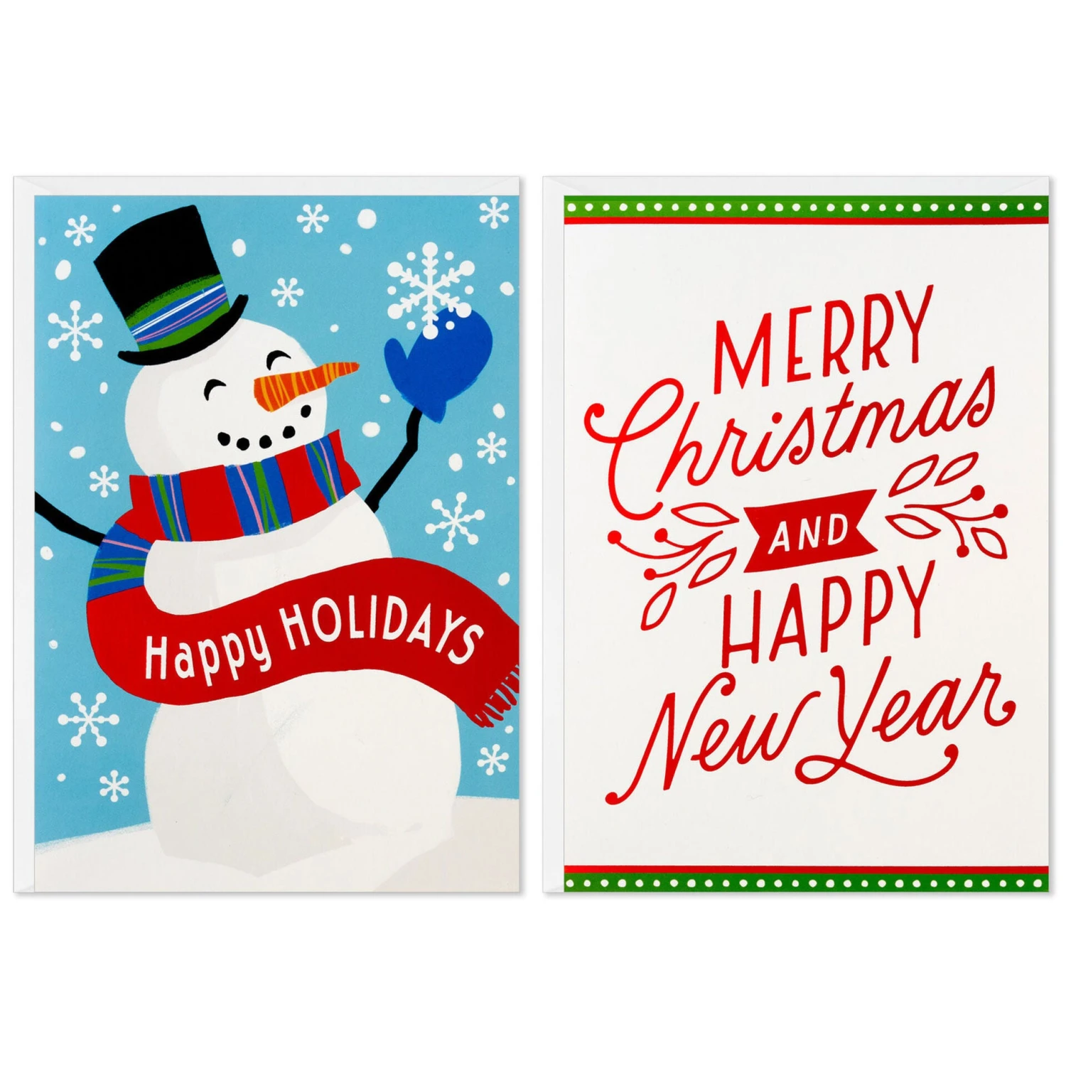 Hallmark Happy Snowman And Red Lettering Boxed Christmas Cards, Pack Of 40 2 Hallmark Happy Snowman And Red Lettering Boxed Christmas Cards, Pack Of 40 - Image 2