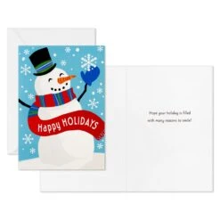 Hallmark Happy Snowman And Red Lettering Boxed Christmas Cards, Pack Of 40 6 Hallmark Happy Snowman And Red Lettering Boxed Christmas Cards, Pack Of 40 -Hallmark 0001BXX1019 3