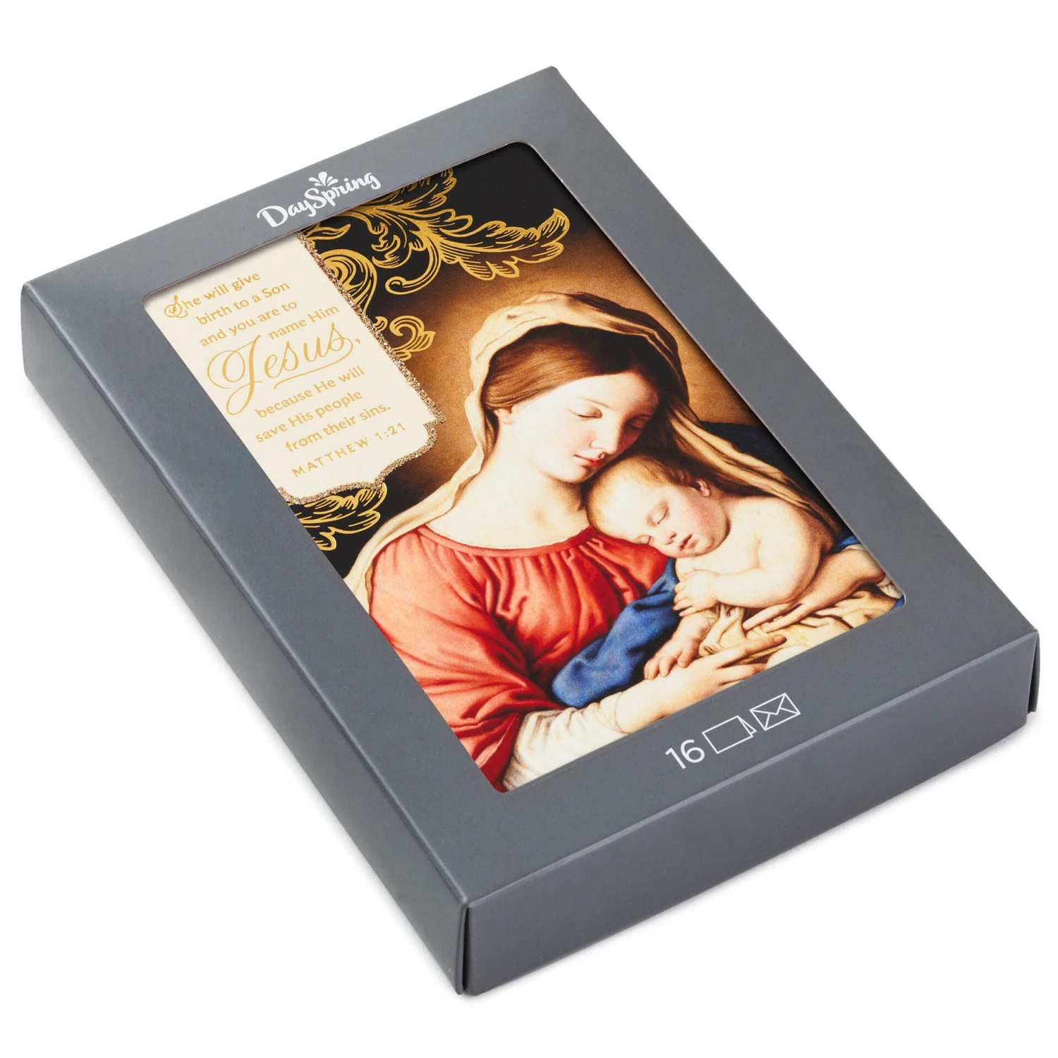 Hallmark Mary And Child Religious Boxed Christmas Cards, Pack Of 16 1 Hallmark Mary And Child Religious Boxed Christmas Cards, Pack Of 16