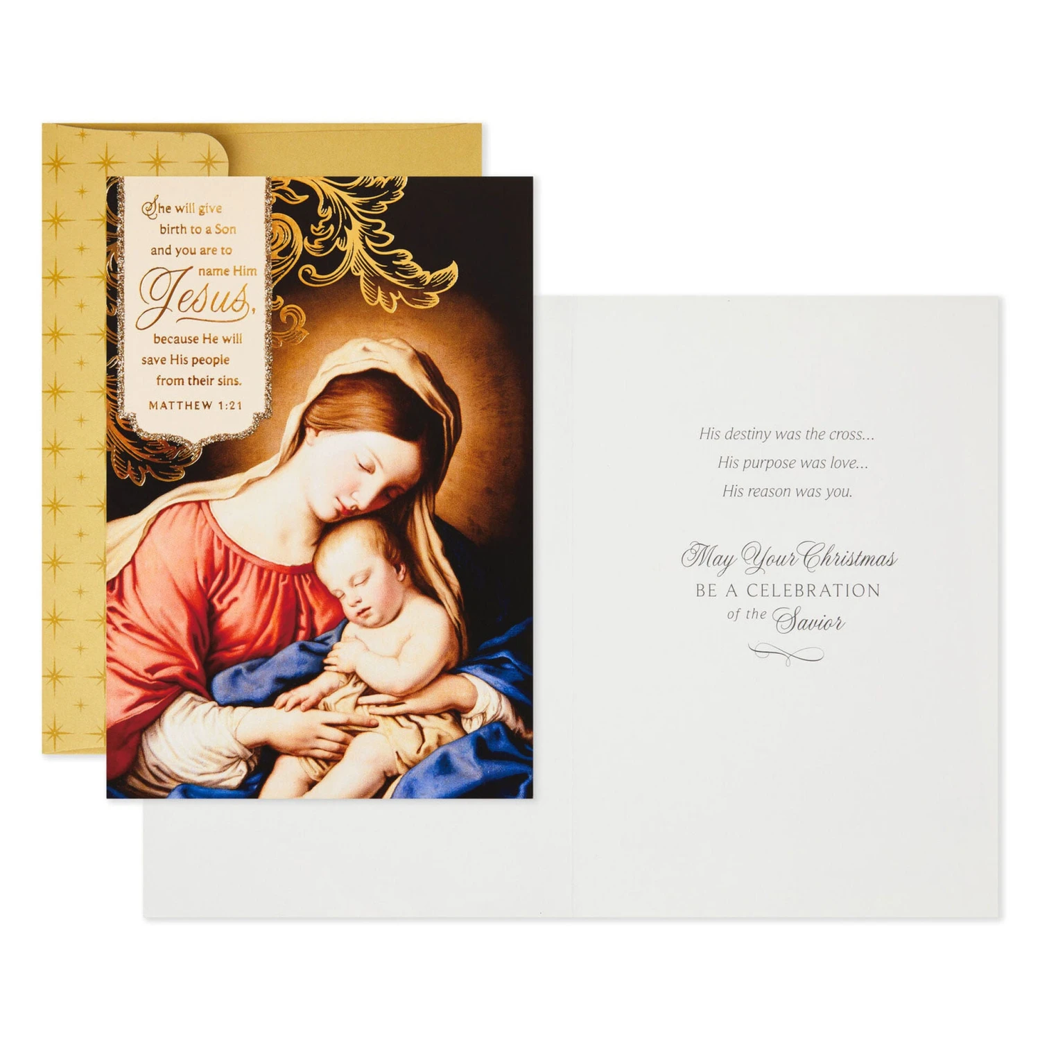 Hallmark Mary And Child Religious Boxed Christmas Cards, Pack Of 16 2 Hallmark Mary And Child Religious Boxed Christmas Cards, Pack Of 16 - Image 2