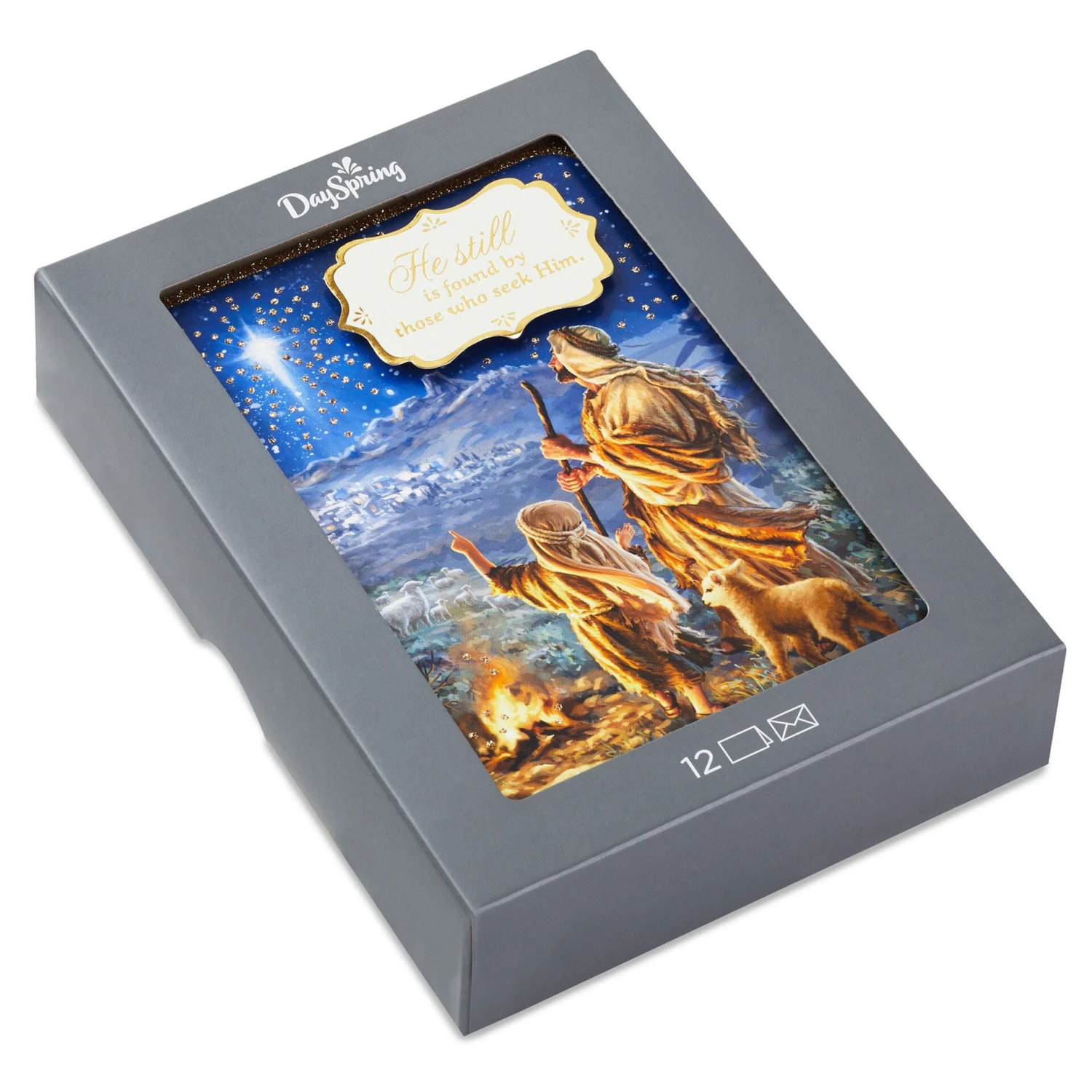 Hallmark Shepherds With Star Of Bethlehem Religious Boxed Christmas Cards, Pack Of 12 1 Hallmark Shepherds With Star Of Bethlehem Religious Boxed Christmas Cards, Pack Of 12
