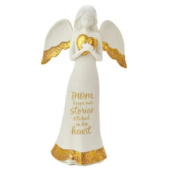 Hallmark Etched In A Mom's Heart Angel Figurine, 8.75"