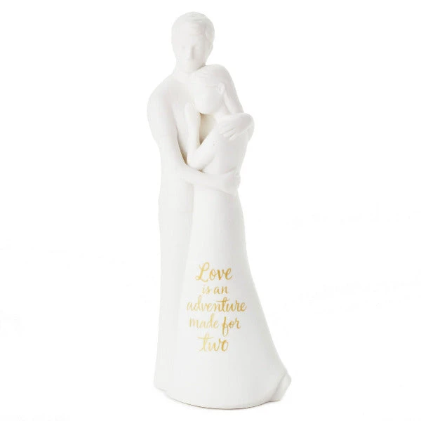 Hallmark Love Is An Adventure Embracing Couple Figurine, 8.75" 1 Hallmark Love Is An Adventure Embracing Couple Figurine, 8.75"
