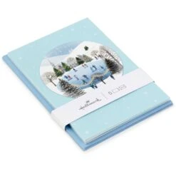 Hallmark Skating Scene In Snow Globe Packaged Christmas Cards, Set Of 5