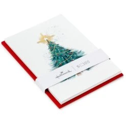 Hallmark Elegant Evergreen With Star Packaged Christmas Cards, Set Of 5
