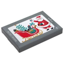 Hallmark Vintage Santa And Sleigh Boxed Christmas Cards, Pack Of 16