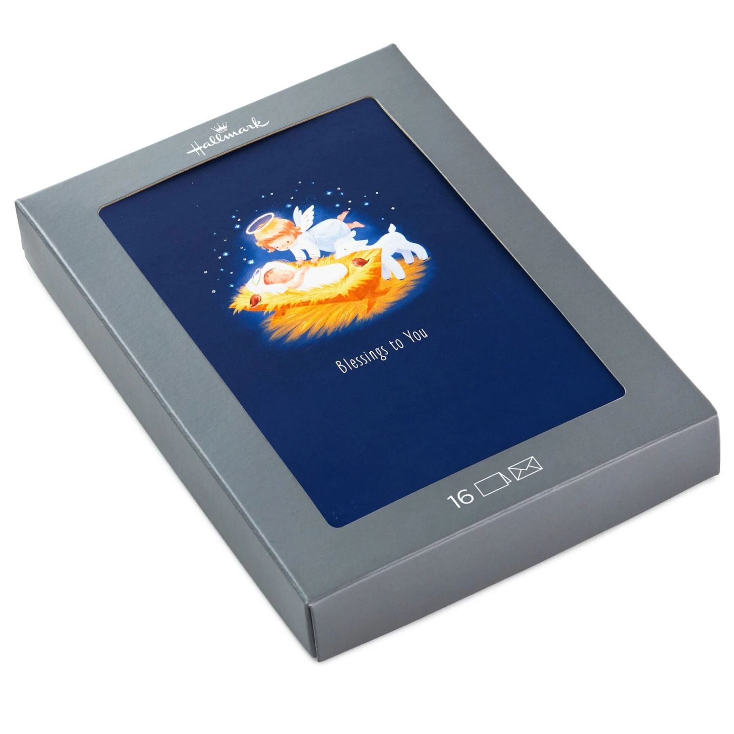 Hallmark Little Angel And Baby Jesus Boxed Christmas Cards, Pack Of 16 1 Hallmark Little Angel And Baby Jesus Boxed Christmas Cards, Pack Of 16