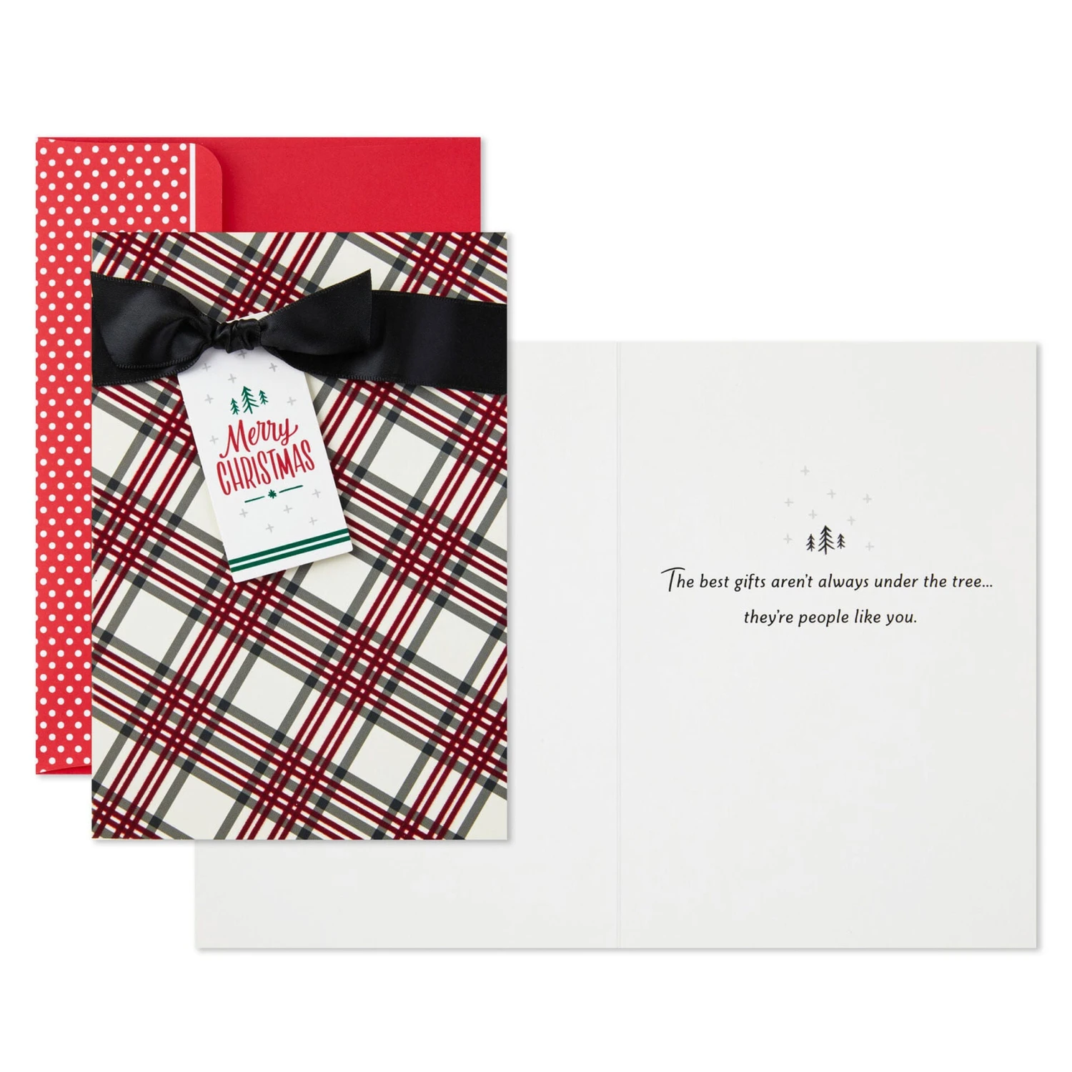 Hallmark Elegant Red Plaid Boxed Christmas Cards, Pack Of 12 2 Hallmark Elegant Red Plaid Boxed Christmas Cards, Pack Of 12 - Image 2