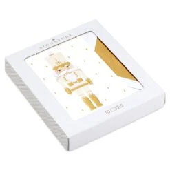 Hallmark Ivory And Gold Nutcracker Boxed Christmas Cards, Pack Of 10