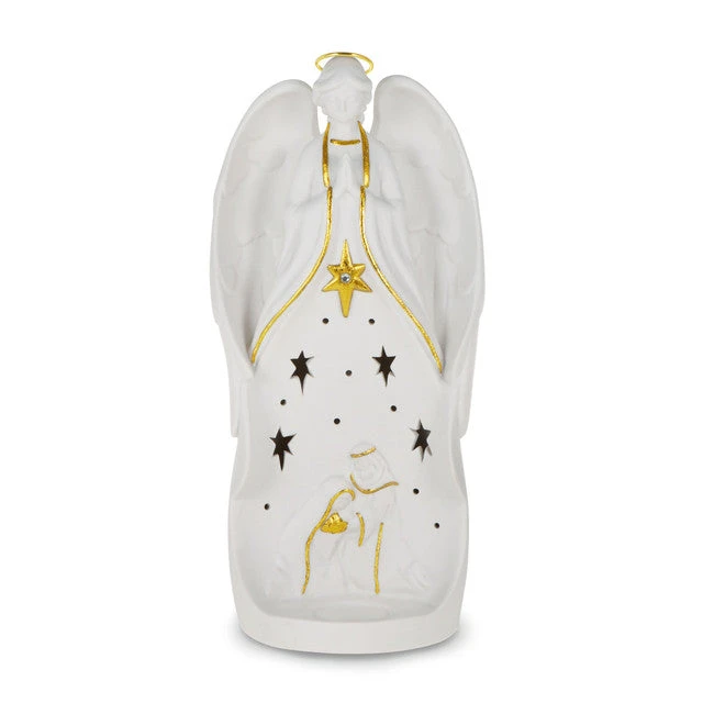 Hallmark Nativity Angel Figurine Christmas Tea-Light Holder, 11.75" 1 Hallmark Nativity Angel Figurine Christmas Tea-Light Holder, 11.75"