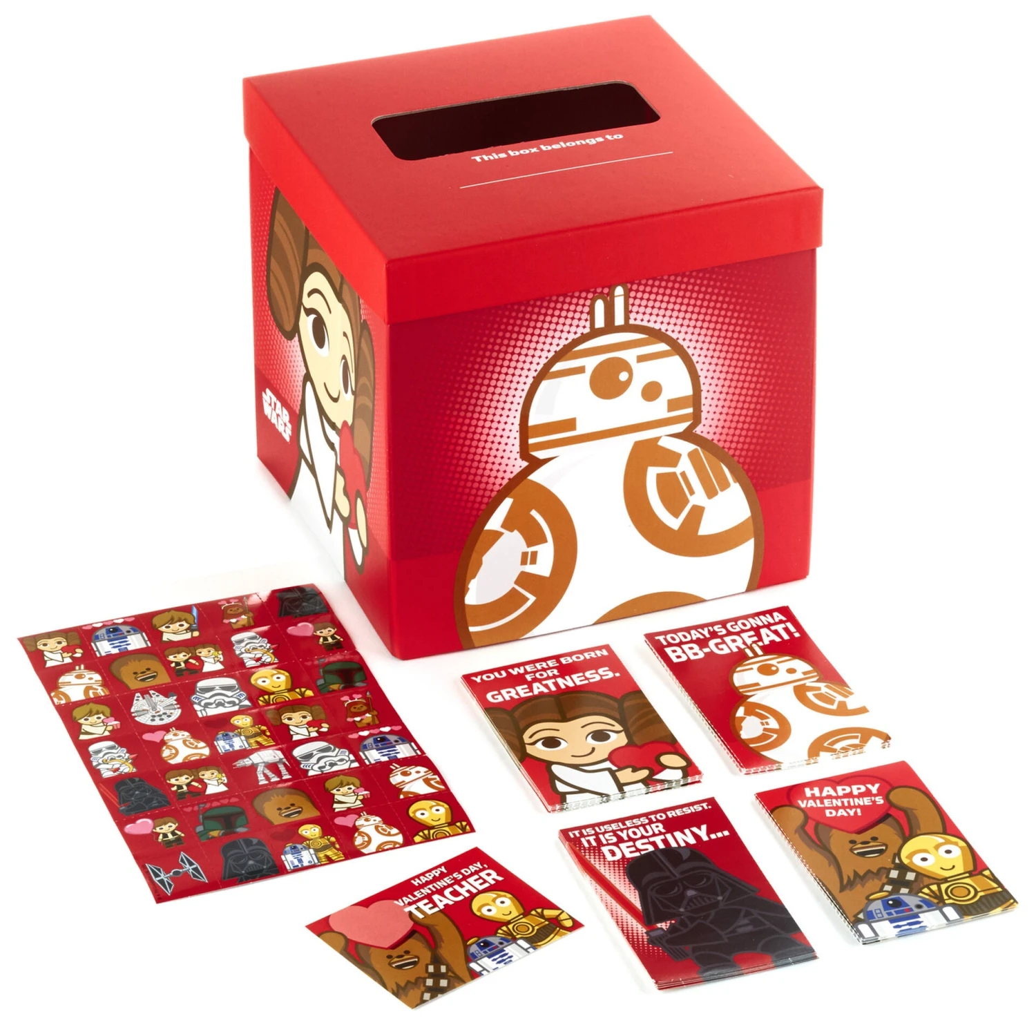 Hallmark Star Wars™ Kids Classroom Valentines Set With Cards, Stickers And Mailbox 1 Hallmark Star Wars™ Kids Classroom Valentines Set With Cards, Stickers And Mailbox