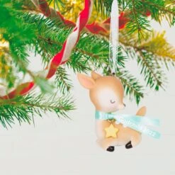 Hallmark Godchild Deer 2022 Porcelain Ornament -Hallmark godchild deer 2022 porcelain ornament 3 33074559713464