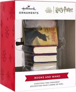 Hallmark Harry Potter Stacked Books With Wand Christmas Ornament