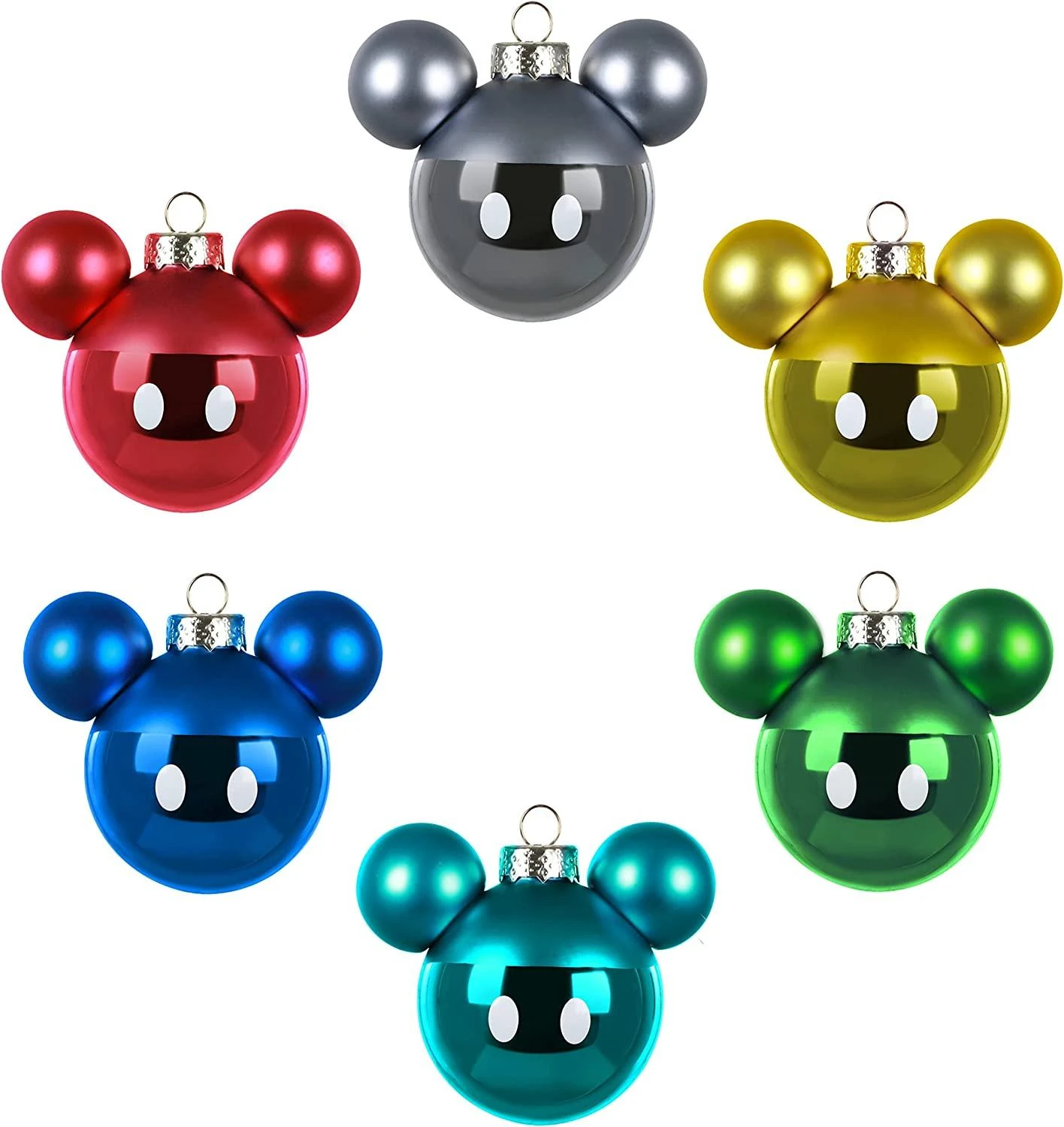 Hallmark Keepsake Glass Christmas Ornaments, Disney Mickey Mouse 2 Hallmark Keepsake Glass Christmas Ornaments, Disney Mickey Mouse - Image 2