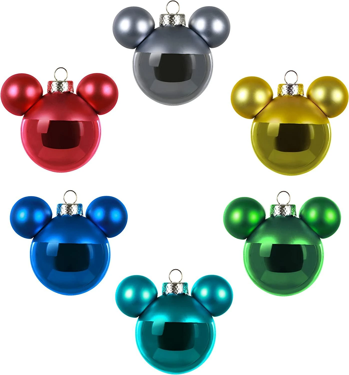 Hallmark Keepsake Glass Christmas Ornaments, Disney Mickey Mouse 3 Hallmark Keepsake Glass Christmas Ornaments, Disney Mickey Mouse - Image 3