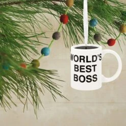 Hallmark The Office World's Best Boss Coffee Mug Christmas Ornament -Hallmark hallmark the office world s best boss coffee mug christmas ornament 3