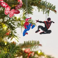 Hallmark Mini Marvel Spider-Man And Miles Morales Ornaments, Set Of 2 -Hallmark mini marvel spider man and miles morales ornaments set of 2 7 33074948276408