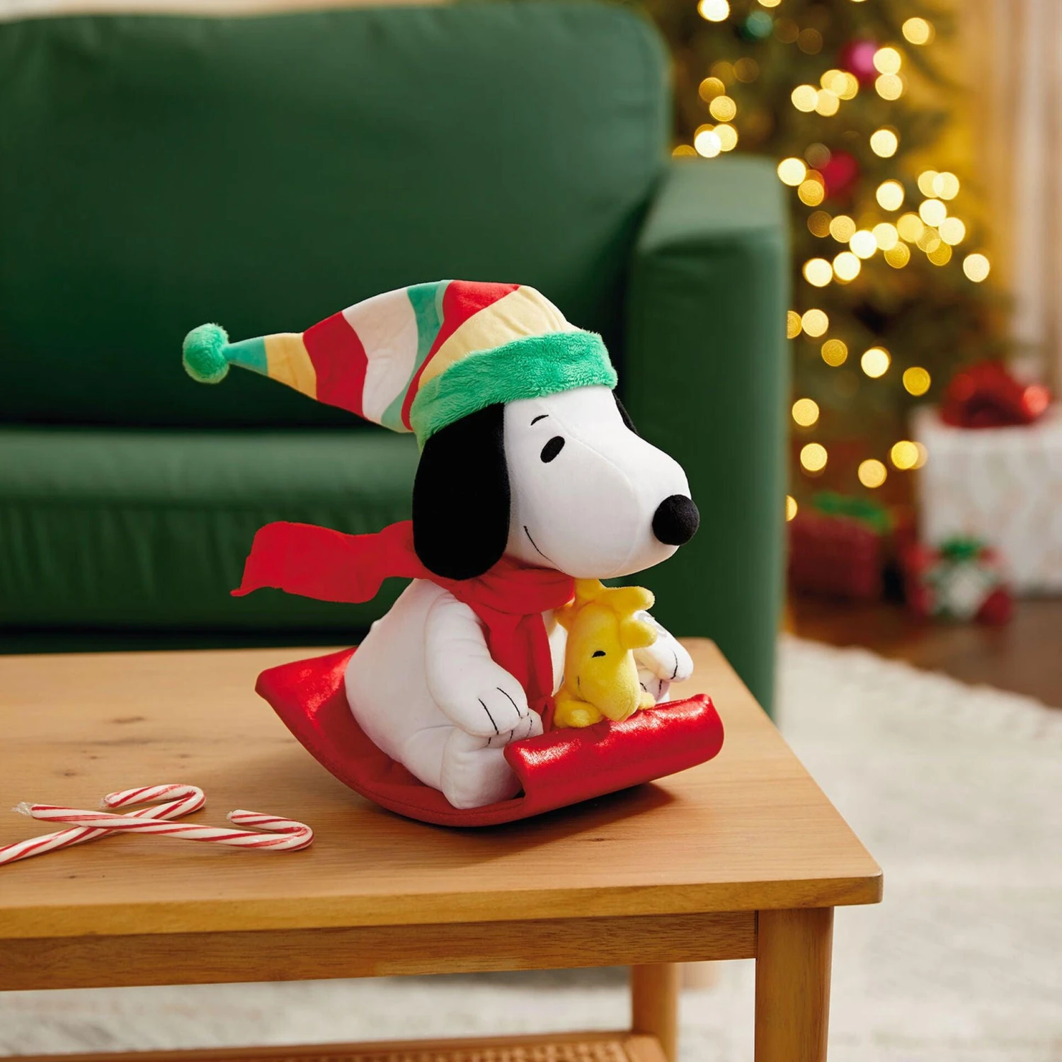 Hallmark Peanuts® Sledding Snoopy And Woodstock Musical Plush With Motion, 10" 2 Hallmark Peanuts® Sledding Snoopy And Woodstock Musical Plush With Motion, 10" - Image 2