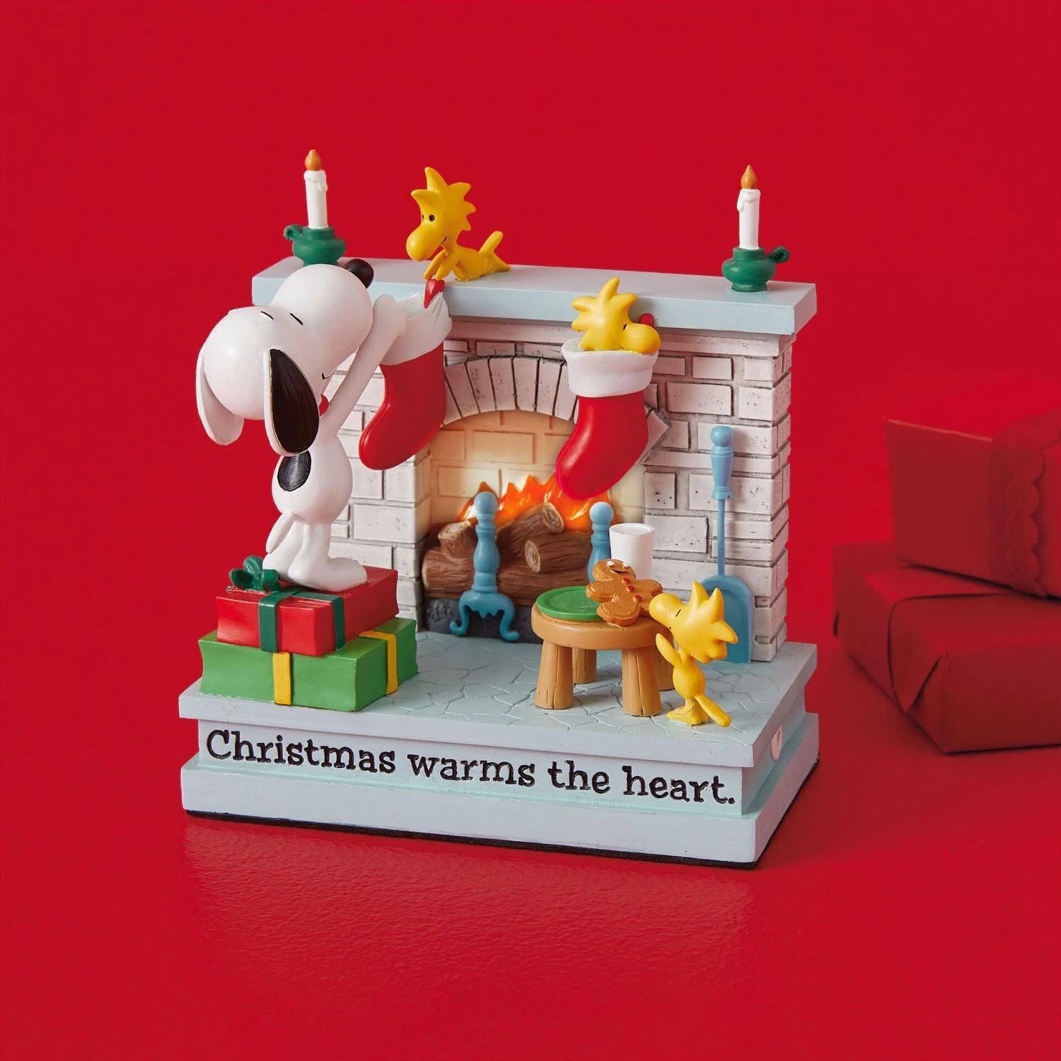 Hallmark Peanuts® Snoopy And Woodstock Christmas Warms The Heart Figurine With Light, 5.25"
